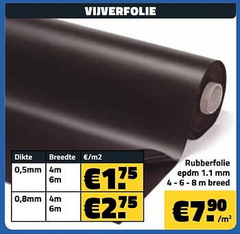 Promotions Vijverfolie - Produit maison - Bouwcenter Frans Vlaeminck - Valide de 06/05/2018 à 31/05/2018 chez Bouwcenter Frans Vlaeminck