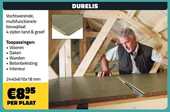 Promoties Durelis vochtwerende, multifunctionele bouwplaat - Durelis - Geldig van 06/05/2018 tot 31/05/2018 bij Bouwcenter Frans Vlaeminck