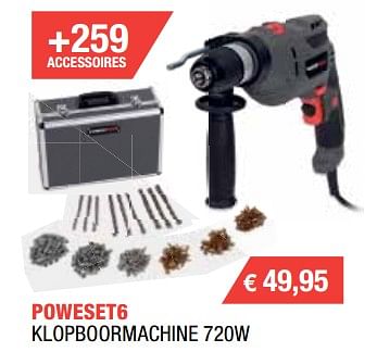 Promotions Powerplus poweset6 klopboormachine 720w - Powerplus - Valide de 06/05/2018 à 31/05/2018 chez Bouwcenter Frans Vlaeminck