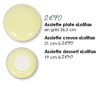 Promotions Assiette plate lolita - Produit Maison - E.Leclerc - Valide de 18/03/2018 à 31/08/2018 chez E.Leclerc