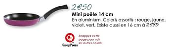 Promotions Mini poêle 14 cm - Produit Maison - E.Leclerc - Valide de 18/03/2018 à 31/08/2018 chez E.Leclerc