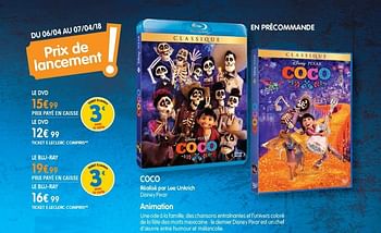 Promotions Coco dvd - Produit Maison - E.Leclerc - Valide de 04/04/2018 à 09/06/2019 chez E.Leclerc
