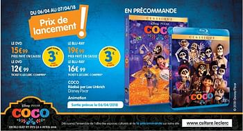 Promotions Coco dvd - Produit Maison - E.Leclerc - Valide de 06/04/2018 à 09/06/2019 chez E.Leclerc