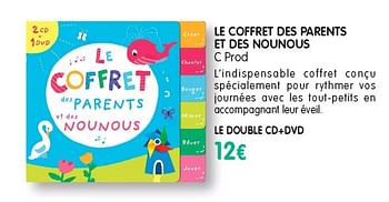 Promoties Le coffret des parents et des nounous cd + dvd - Huismerk - E.Leclerc - Geldig van 04/04/2018 tot 09/06/2019 bij E.Leclerc