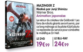 Promotions Mazinger z dvd - Produit Maison - E.Leclerc - Valide de 04/04/2018 à 09/06/2019 chez E.Leclerc