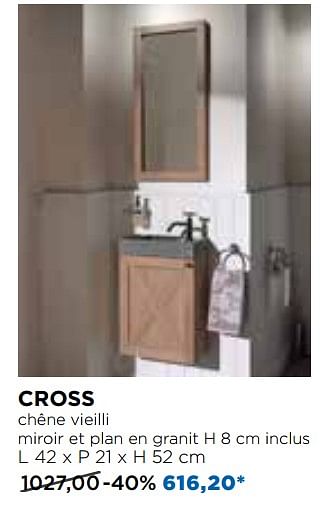 Promoties Balmani meubles pour toilettes cross chêne vieilli - Balmani - Geldig van 29/04/2018 tot 26/05/2018 bij X2O