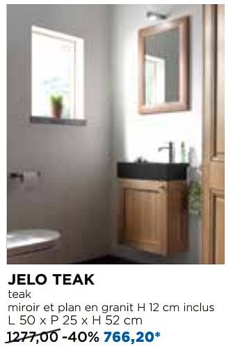 Promotions Balmani meubles pour toilettes jelo teak teak - Balmani - Valide de 29/04/2018 à 26/05/2018 chez X2O