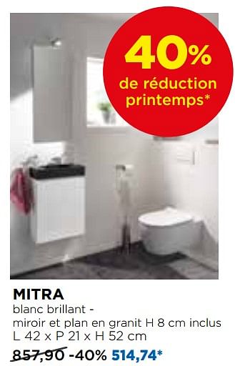 Promoties Balmani meubles pour toilettes mitra blanc brillant - Balmani - Geldig van 29/04/2018 tot 26/05/2018 bij X2O
