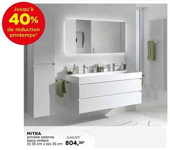 Promoties Balmani mitra collection des meubles mitra armoire colonne blanc brillant - Balmani - Geldig van 29/04/2018 tot 26/05/2018 bij X2O