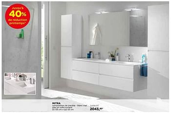 Promotions Balmani mitra collection des meubles mitra composition de meuble blanc mat - Balmani - Valide de 29/04/2018 à 26/05/2018 chez X2O