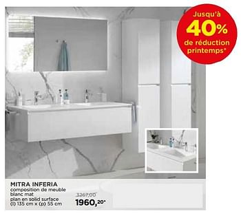 Promotions Balmani mitra inferia collection de meubles mitra inferia composition de meuble blanc mat - Balmani - Valide de 29/04/2018 à 26/05/2018 chez X2O