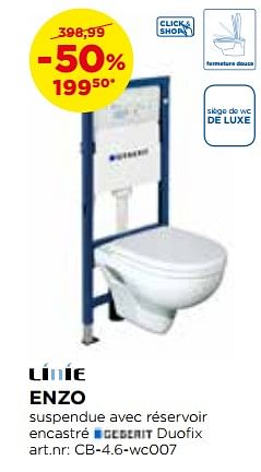 Promoties Linie enzo sets de toilettes suspendues - Linie - Geldig van 29/04/2018 tot 26/05/2018 bij X2O