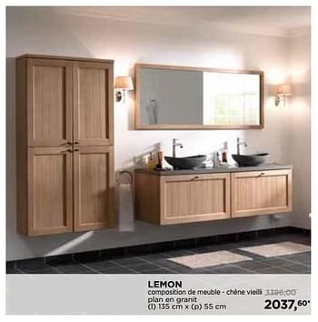 Promoties Balmani lemon collection de meubles lemon composition de meuble chêne vieilli - Balmani - Geldig van 29/04/2018 tot 26/05/2018 bij X2O