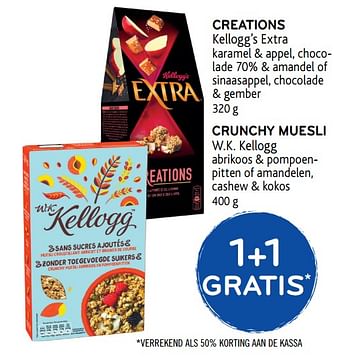 Promoties 1 + 1 gratis creation of crunchy muesli kellogg`s - Kellogg's - Geldig van 09/05/2018 tot 22/05/2018 bij Alvo