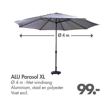 Promoties Alu parasol xl - Huismerk - Casa - Geldig van 30/04/2018 tot 27/05/2018 bij Casa
