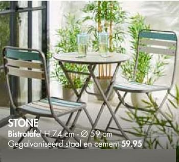 Promotions Stone bistrotafel - Produit maison - Casa - Valide de 30/04/2018 à 27/05/2018 chez Casa