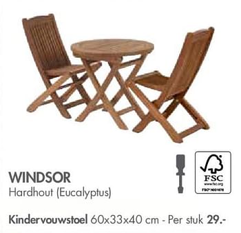 Promotions Windsor hardhout (eucalyptus) kindervouwstoel - Produit maison - Casa - Valide de 30/04/2018 à 27/05/2018 chez Casa
