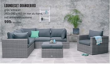 Promoties Loungeset orangebird - Huismerk - Free Time - Geldig van 30/04/2018 tot 27/05/2018 bij Freetime