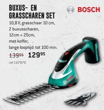 Promoties Bosch buxus en grasscharen set - Bosch - Geldig van 30/04/2018 tot 27/05/2018 bij Freetime