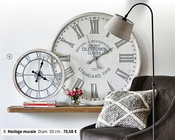 Promotions Horloge murale - Produit Maison - Euroshop - Valide de 20/03/2018 à 30/06/2018 chez Euro Shop