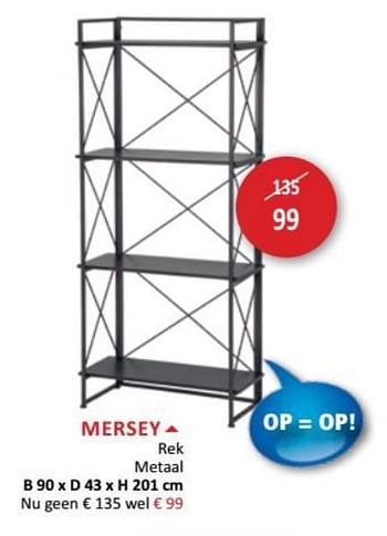 Promoties Mersey rek metaal - Huismerk - Weba - Geldig van 25/04/2018 tot 24/05/2018 bij Weba