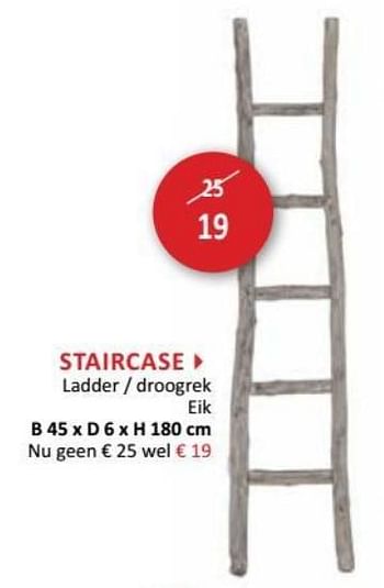 Promoties Staircase ladder - droogrek eik - Huismerk - Weba - Geldig van 25/04/2018 tot 24/05/2018 bij Weba