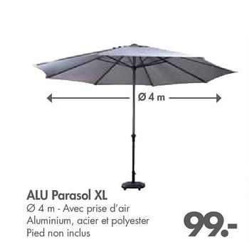 Promoties Alu parasol xl - Huismerk - Casa - Geldig van 30/04/2018 tot 27/05/2018 bij Casa