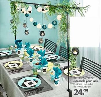 Promotions Barre decorative extensible pour table - Produit maison - Casa - Valide de 30/04/2018 à 27/05/2018 chez Casa