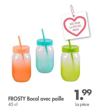 Promoties Frosty bocal avec paille - Huismerk - Casa - Geldig van 30/04/2018 tot 27/05/2018 bij Casa