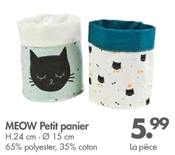 Promoties Meow petit panier - Huismerk - Casa - Geldig van 30/04/2018 tot 27/05/2018 bij Casa