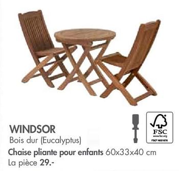 Promoties Windsor bois dur (eucalyptus) chaise pliante pour enfants - Huismerk - Casa - Geldig van 30/04/2018 tot 27/05/2018 bij Casa