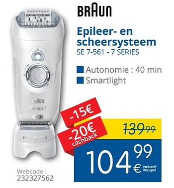 Promoties Braun epileer- en scheersysteem se 7-561 - 7 series - Braun - Geldig van 01/05/2018 tot 31/05/2018 bij Eldi