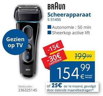 Promoties Braun scheerapparaat 5 5145s - Braun - Geldig van 01/05/2018 tot 31/05/2018 bij Eldi