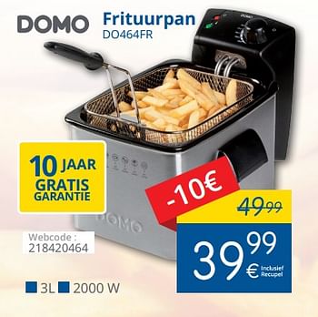 Promotions Domo elektro frituurpan do464fr - Domo elektro - Valide de 01/05/2018 à 31/05/2018 chez Eldi