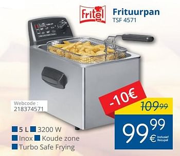 Promotions Fritel frituurpan tsf 4571 - Fritel - Valide de 01/05/2018 à 31/05/2018 chez Eldi