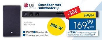 Promoties Lg soundbar met subwoofer sj3 - LG - Geldig van 01/05/2018 tot 31/05/2018 bij Eldi