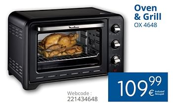 Promoties Moulinex oven + grill ox 4648 - Moulinex - Geldig van 01/05/2018 tot 31/05/2018 bij Eldi