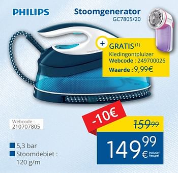 Promoties Philips stoomgenerator gc7805-20 - Philips - Geldig van 01/05/2018 tot 31/05/2018 bij Eldi