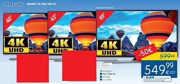 Promotions Samsung smart ultra hd-tv ue49mu6120wxxn - Samsung - Valide de 01/05/2018 à 31/05/2018 chez Eldi