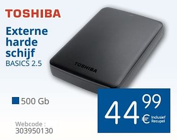Promoties Toshiba externe harde schijf basics 2.5 - Toshiba - Geldig van 01/05/2018 tot 31/05/2018 bij Eldi