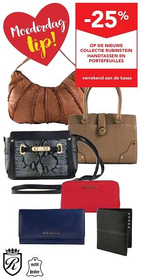 Zoeken zondaar verjaardag Rubinstein -25% op de nieuwe collectie rubinstein handtassen en  portefeuilles - Promotie bij Makro