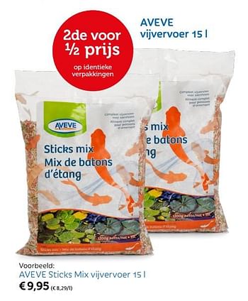 Promoties Aveve sticks mix vijvervoer - Huismerk - Aveve - Geldig van 08/05/2018 tot 19/05/2018 bij Aveve
