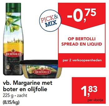 Promoties Bertolli margarine met boter en olijfolie - Bertolli - Geldig van 09/05/2018 tot 22/05/2018 bij Makro