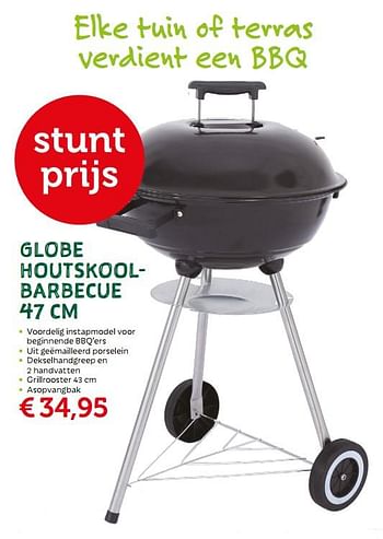 Promoties Globe houtskoolbarbecue - Huismerk - Aveve - Geldig van 08/05/2018 tot 19/05/2018 bij Aveve