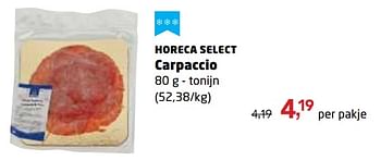Promotions Horeca select carpaccio tonijn - Produit maison - Makro - Valide de 09/05/2018 à 22/05/2018 chez Makro