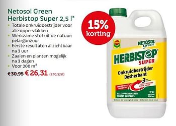 Promoties Netosol green herbistop super compo - Compo - Geldig van 08/05/2018 tot 19/05/2018 bij Aveve