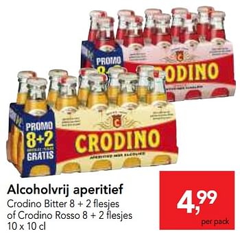 Promoties Alcoholvrij aperitief crodino bitter of crodino rosso - Crodino - Geldig van 09/05/2018 tot 22/05/2018 bij Makro