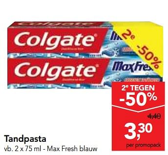 Promoties Colgate max fresh blauw - Colgate - Geldig van 09/05/2018 tot 22/05/2018 bij Makro