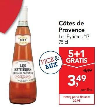Promoties Côtes de provence les eytières `17 - Rosé wijnen - Geldig van 09/05/2018 tot 22/05/2018 bij Makro