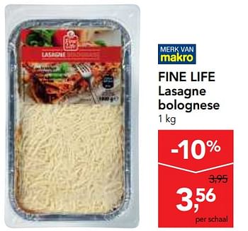 Promotions Fine life lasagne bolognese - Fine Life - Valide de 09/05/2018 à 22/05/2018 chez Makro